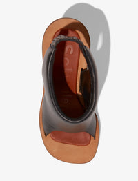 Mules à talons 90 à bride en cuir - Black