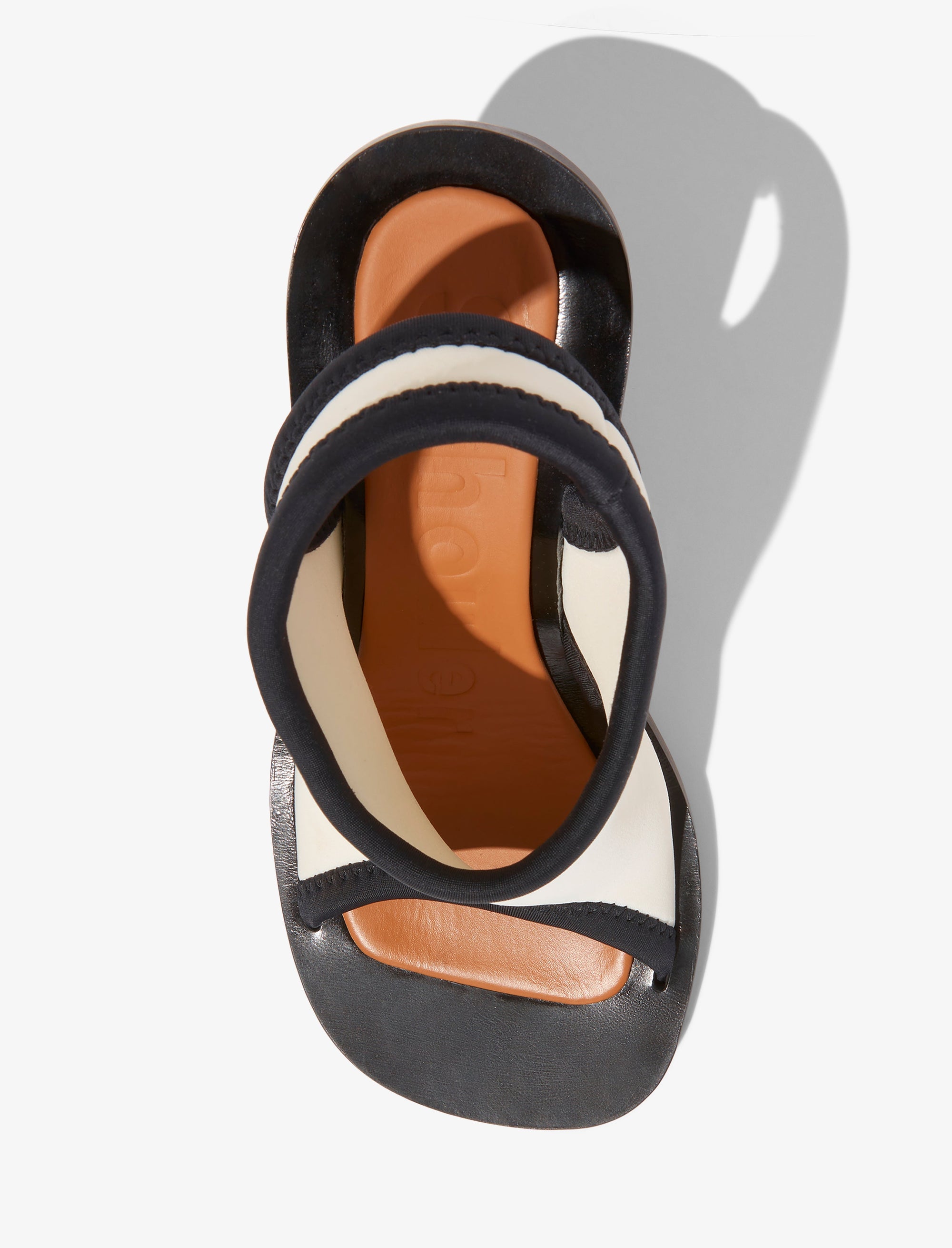Mules à talons 90 avec surpiqûres - Parchment