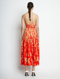 Robe dos nu à fleurs dégradées - Tangerine Multicolor