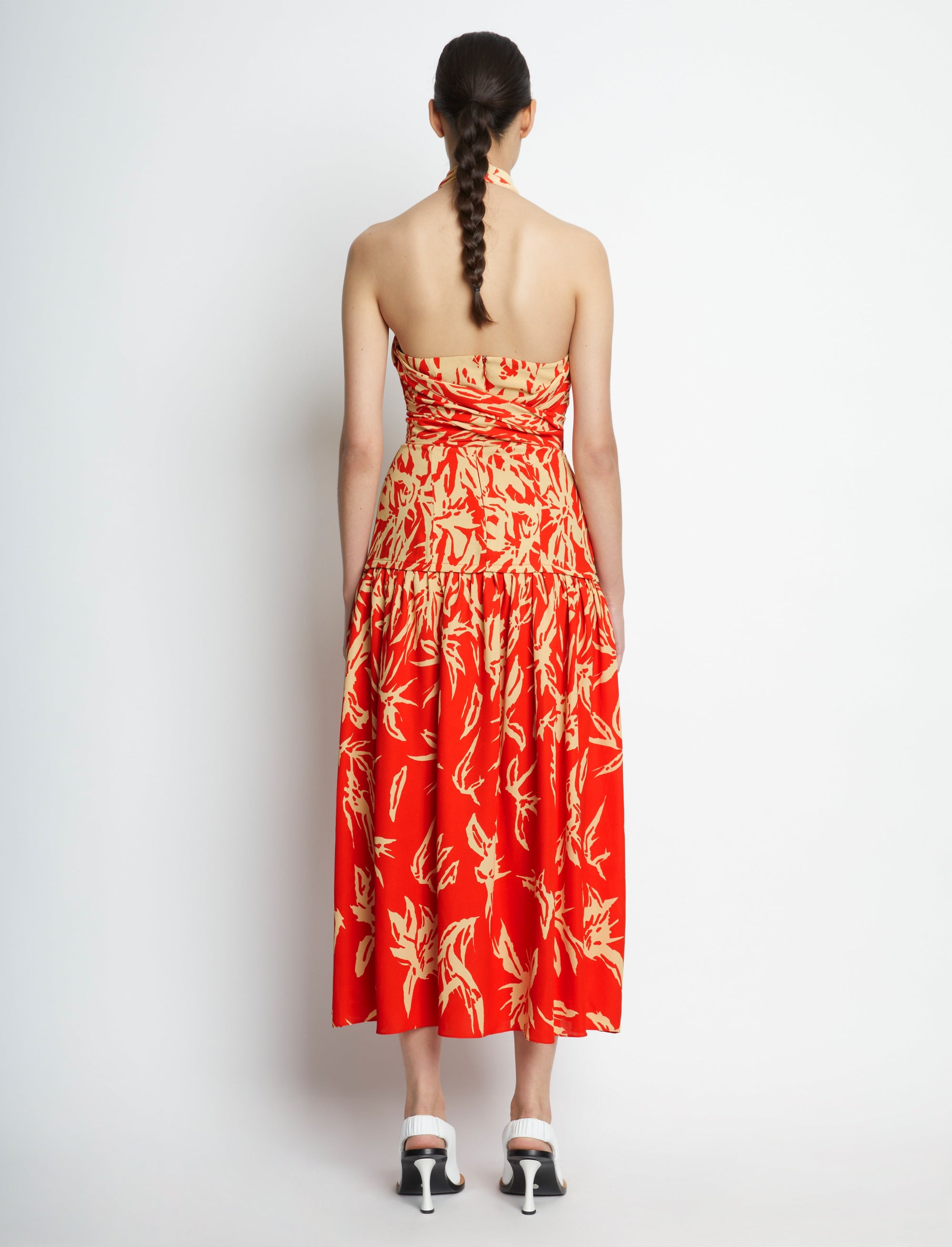 Robe dos nu à fleurs dégradées - Tangerine Multicolor