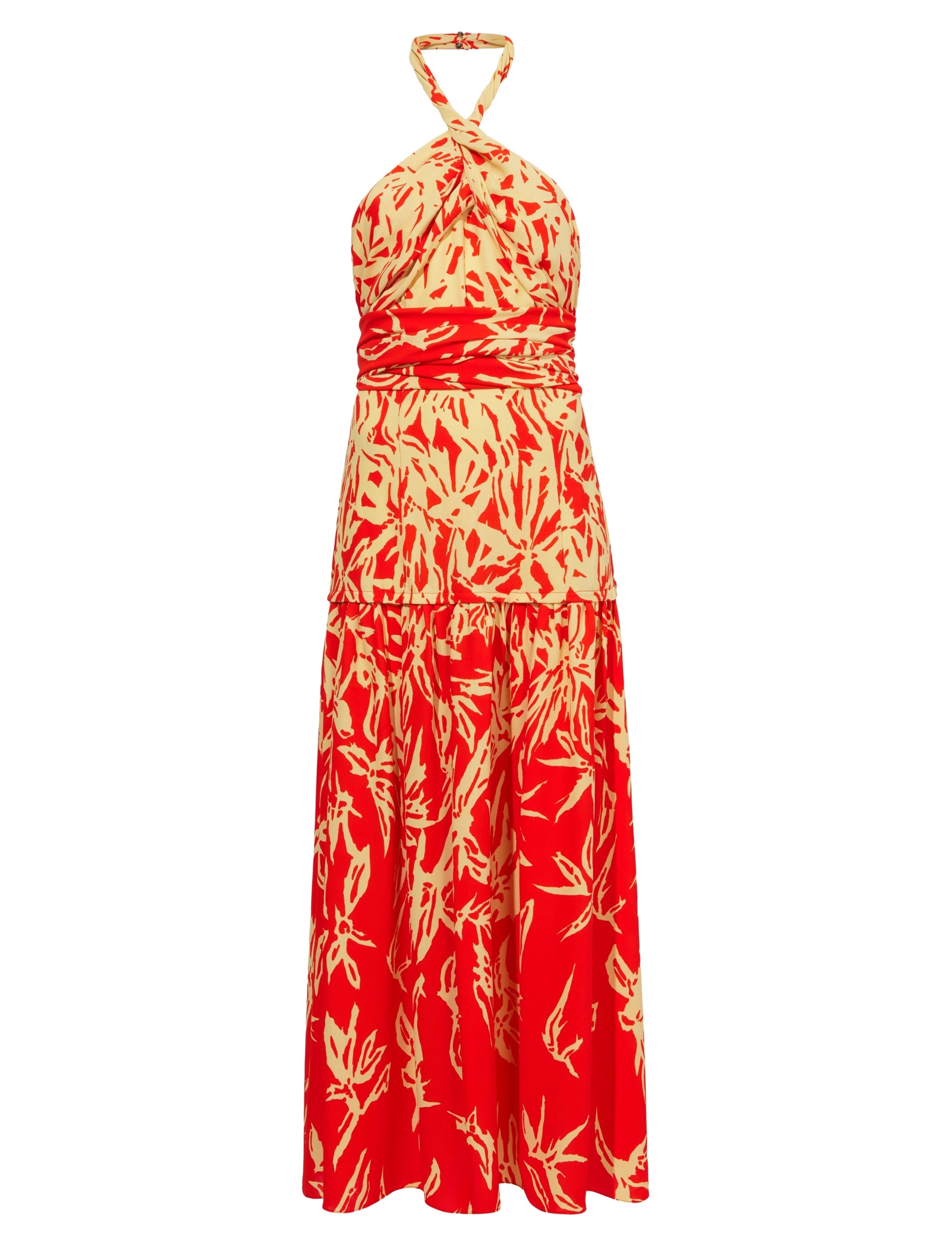 Robe dos nu à fleurs dégradées - Tangerine Multicolor