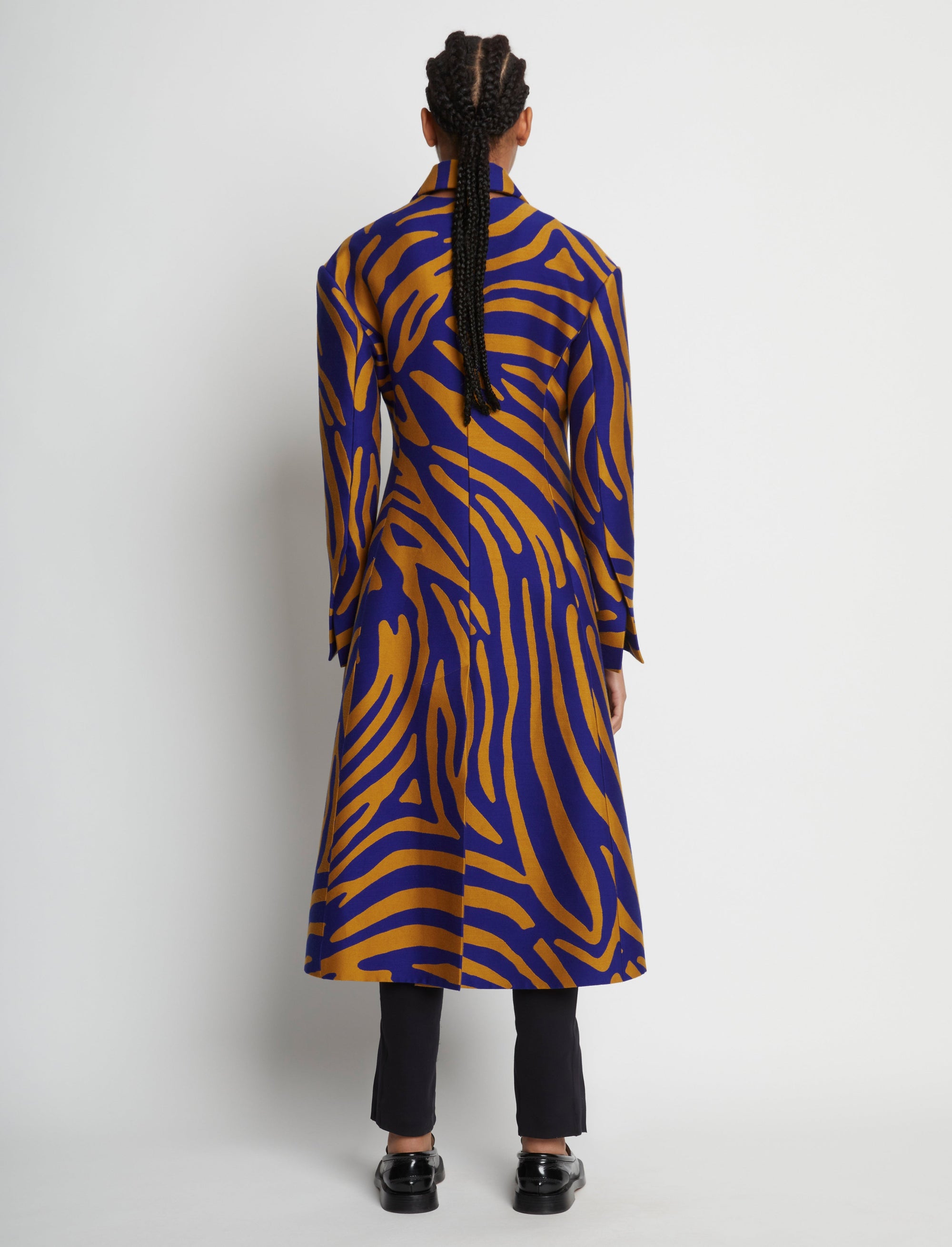 Manteau structuré en jacquard - Cobalt & Bronze