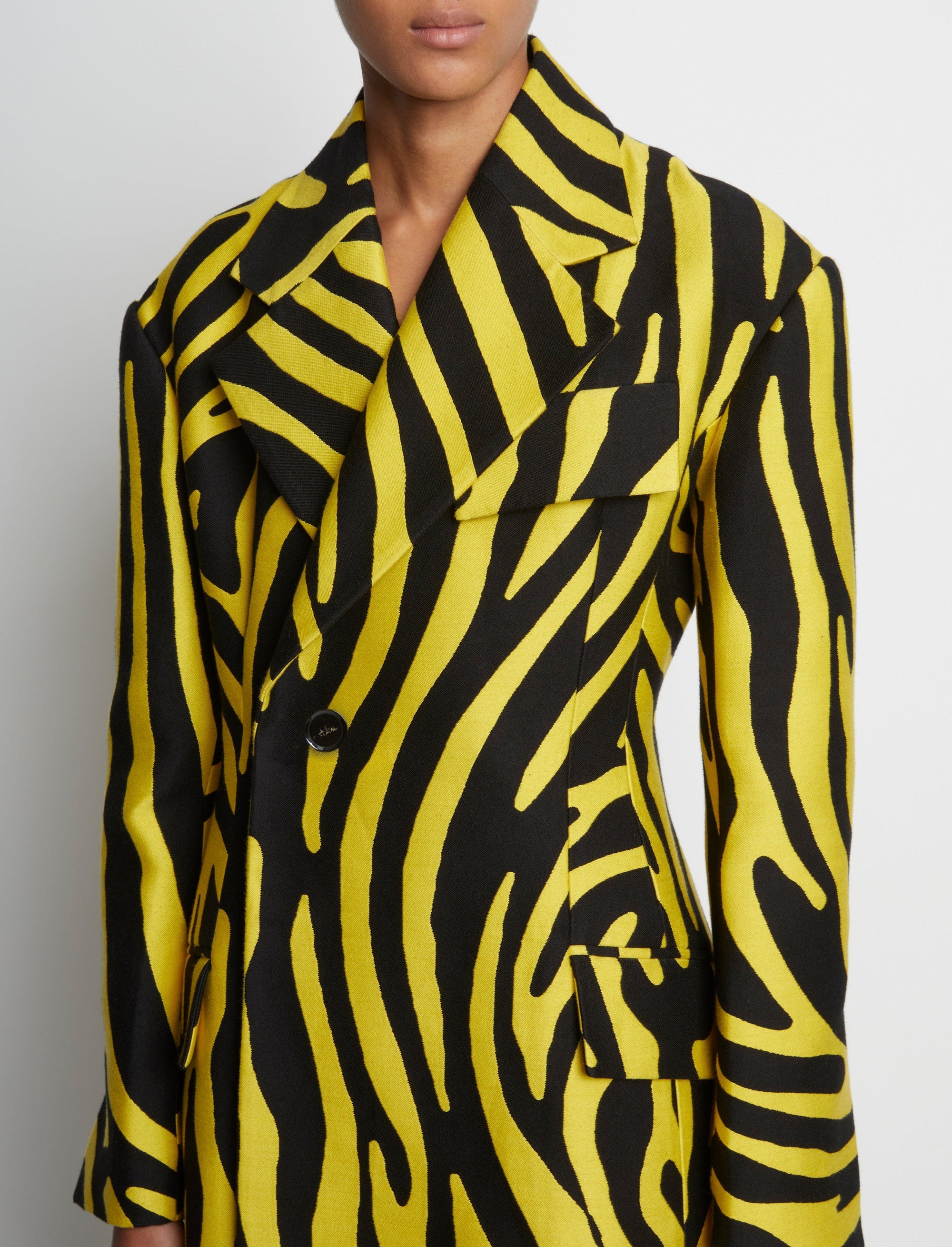 Manteau structuré en jacquard - Yellow & Black
