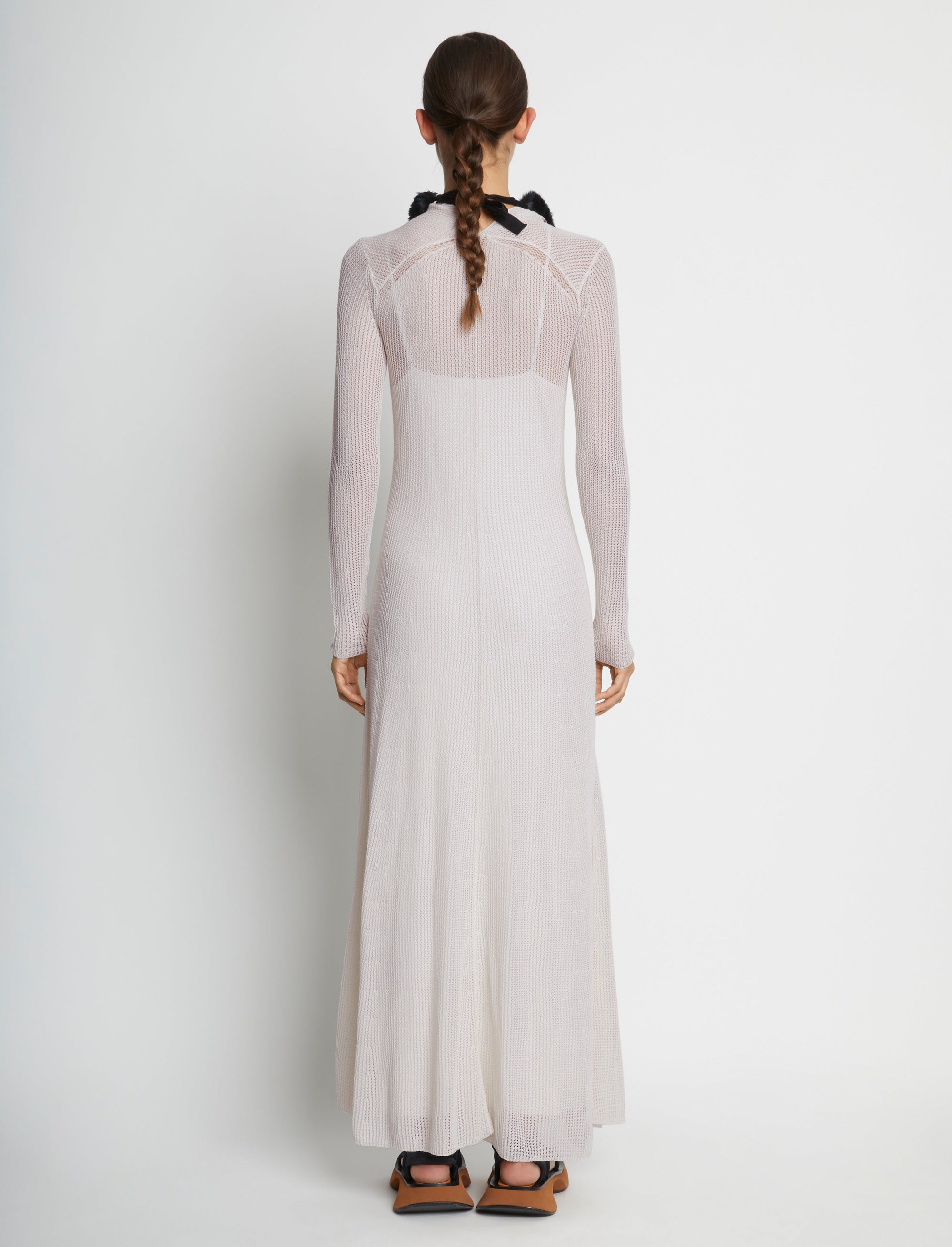 Robe longue en soie - White