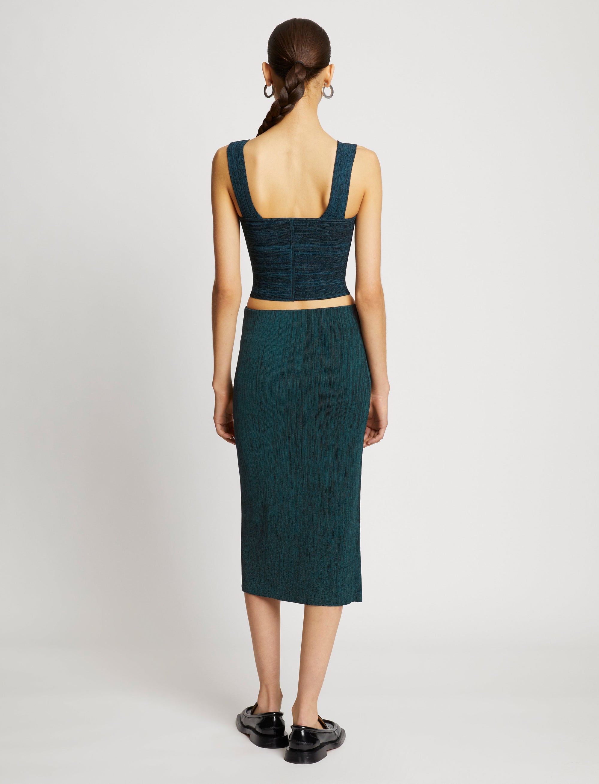 Jupe midi coupe crayon - Black & Dusty Blue