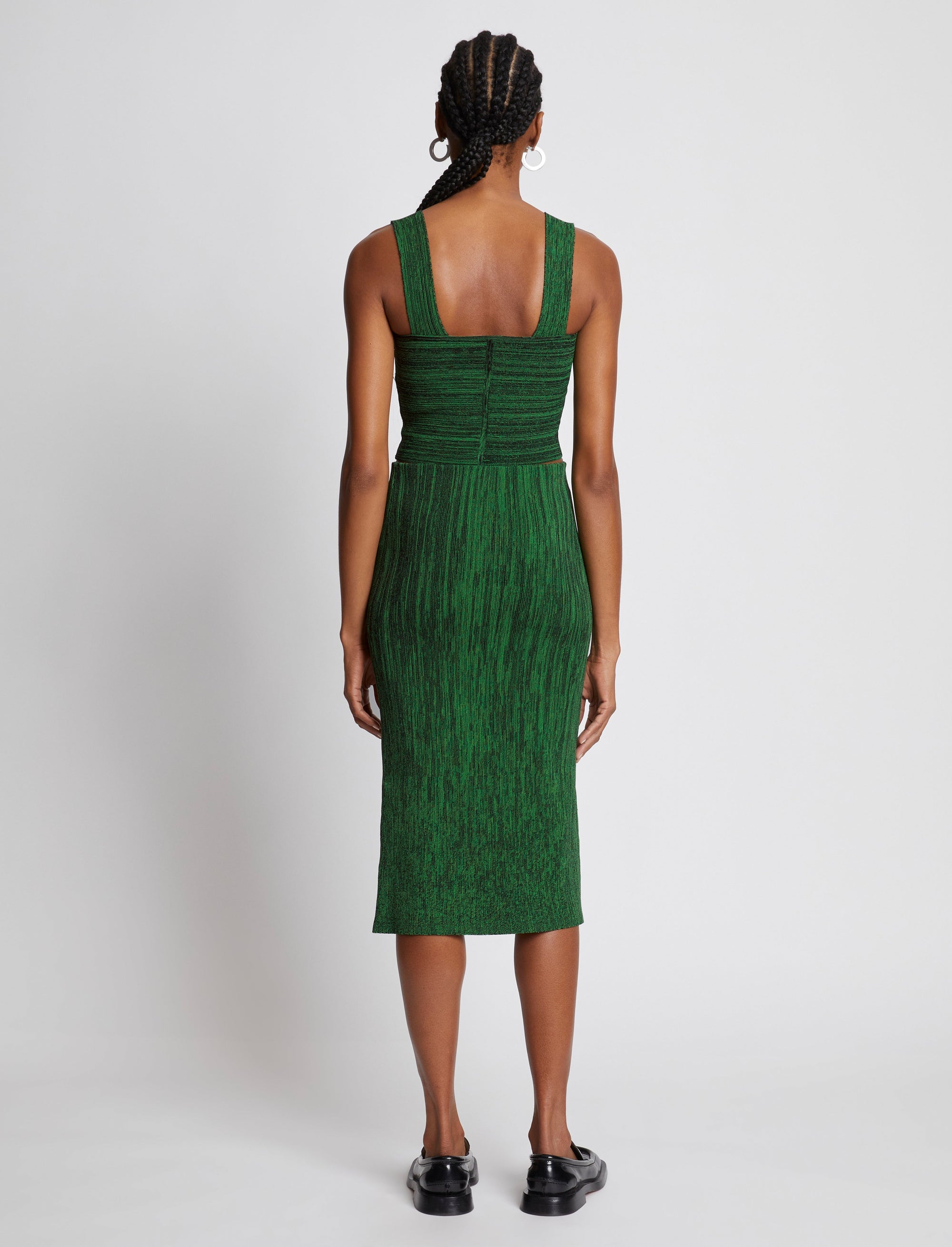 Jupe midi coupe crayon - Black & Grass