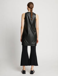 Robe sans manches effet cuir - Black