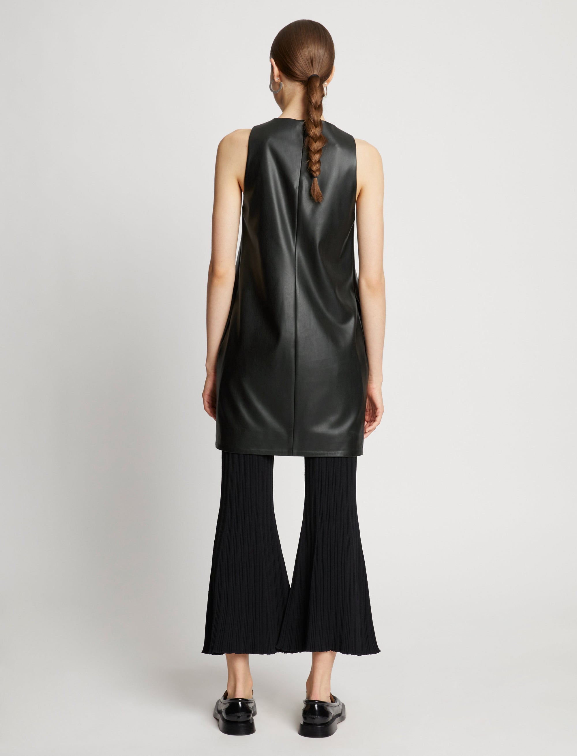 Robe sans manches effet cuir - Black
