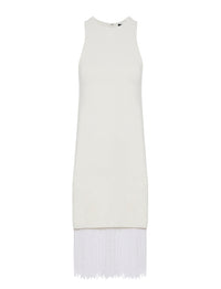 Robe droite à franges - White