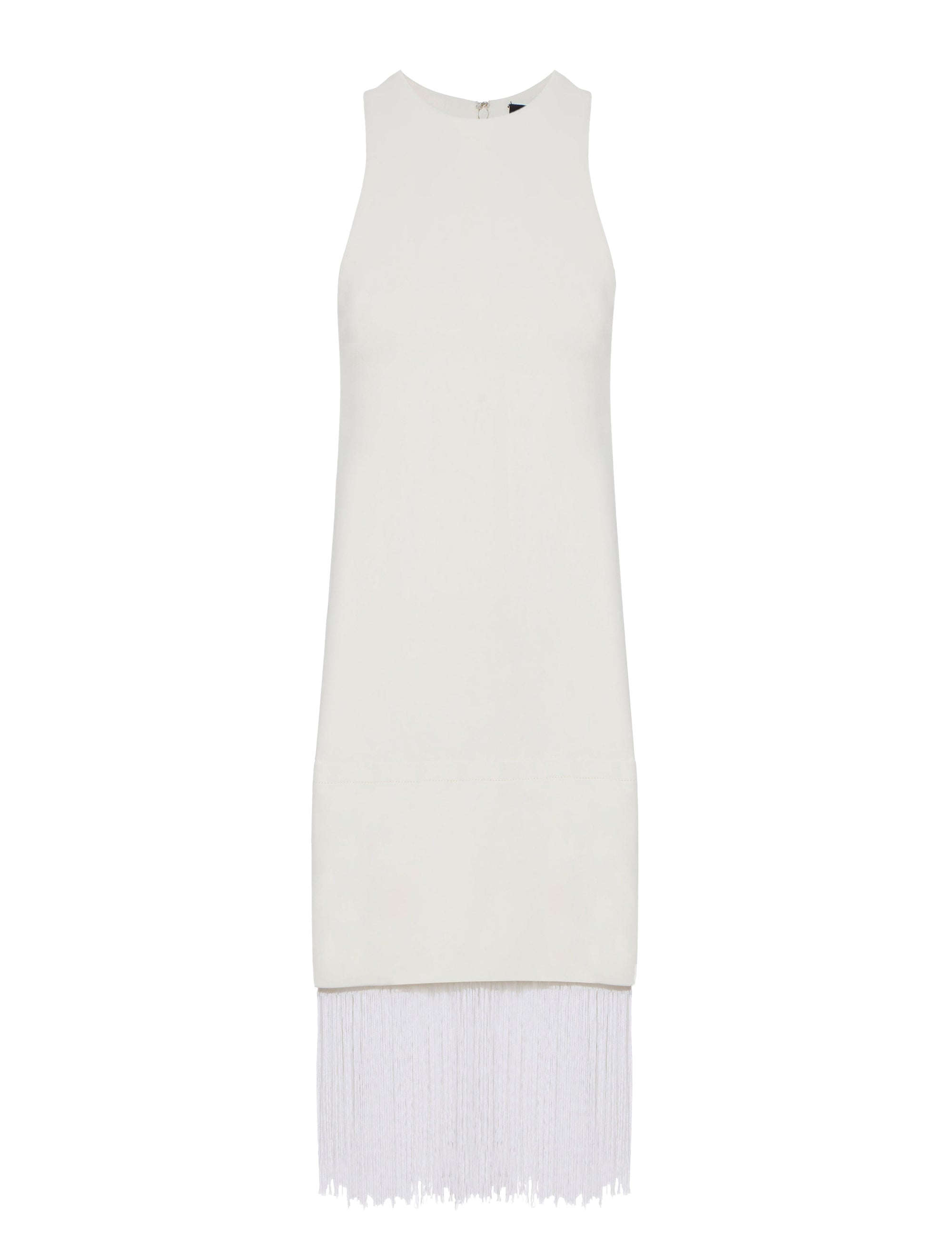 Robe droite à franges - White