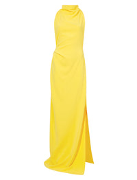 Robe longue à dos nu tressé - Yellow