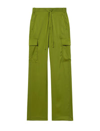Pantalon cargo fluide taille haute - Leaf Green