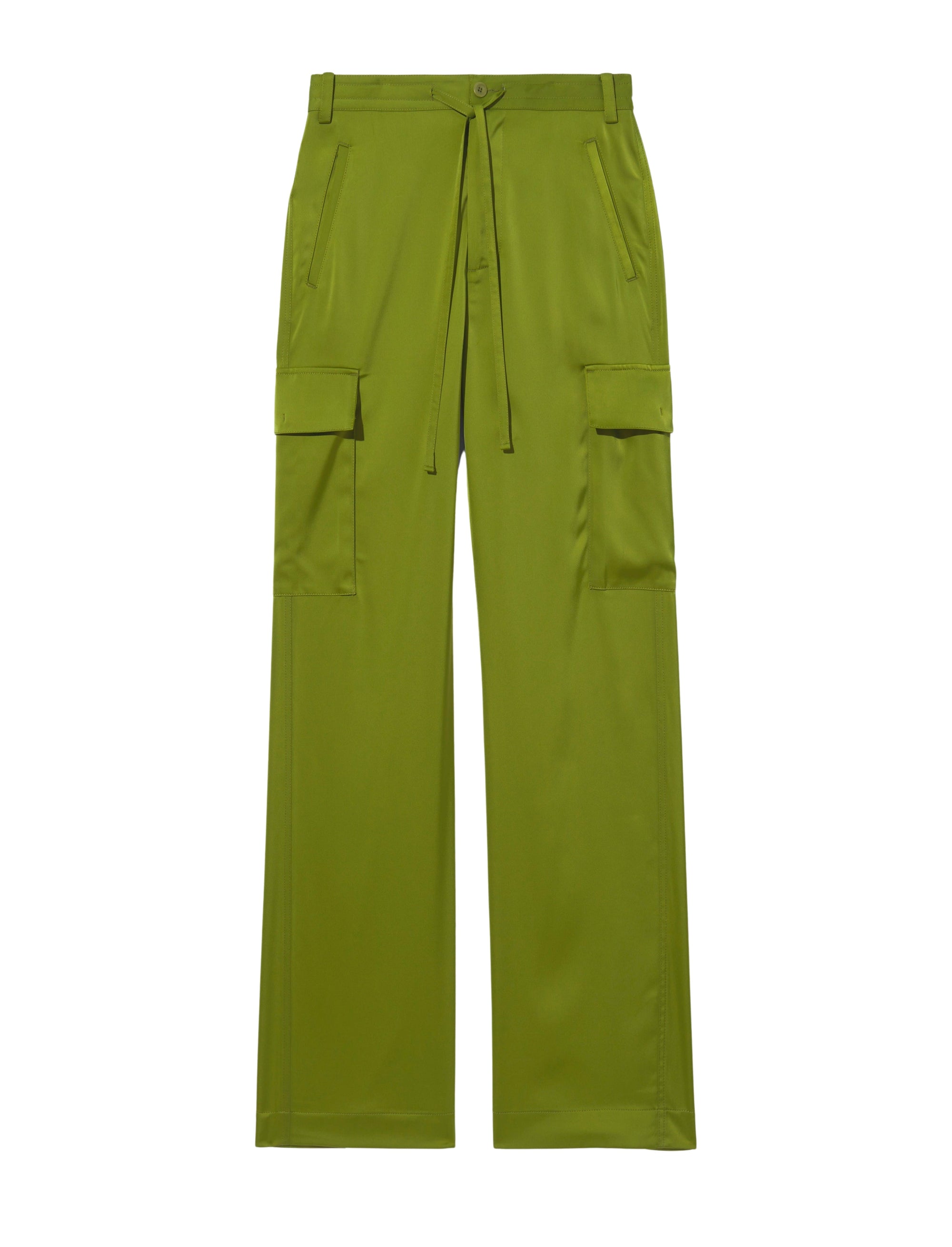 Pantalon cargo fluide taille haute - Leaf Green
