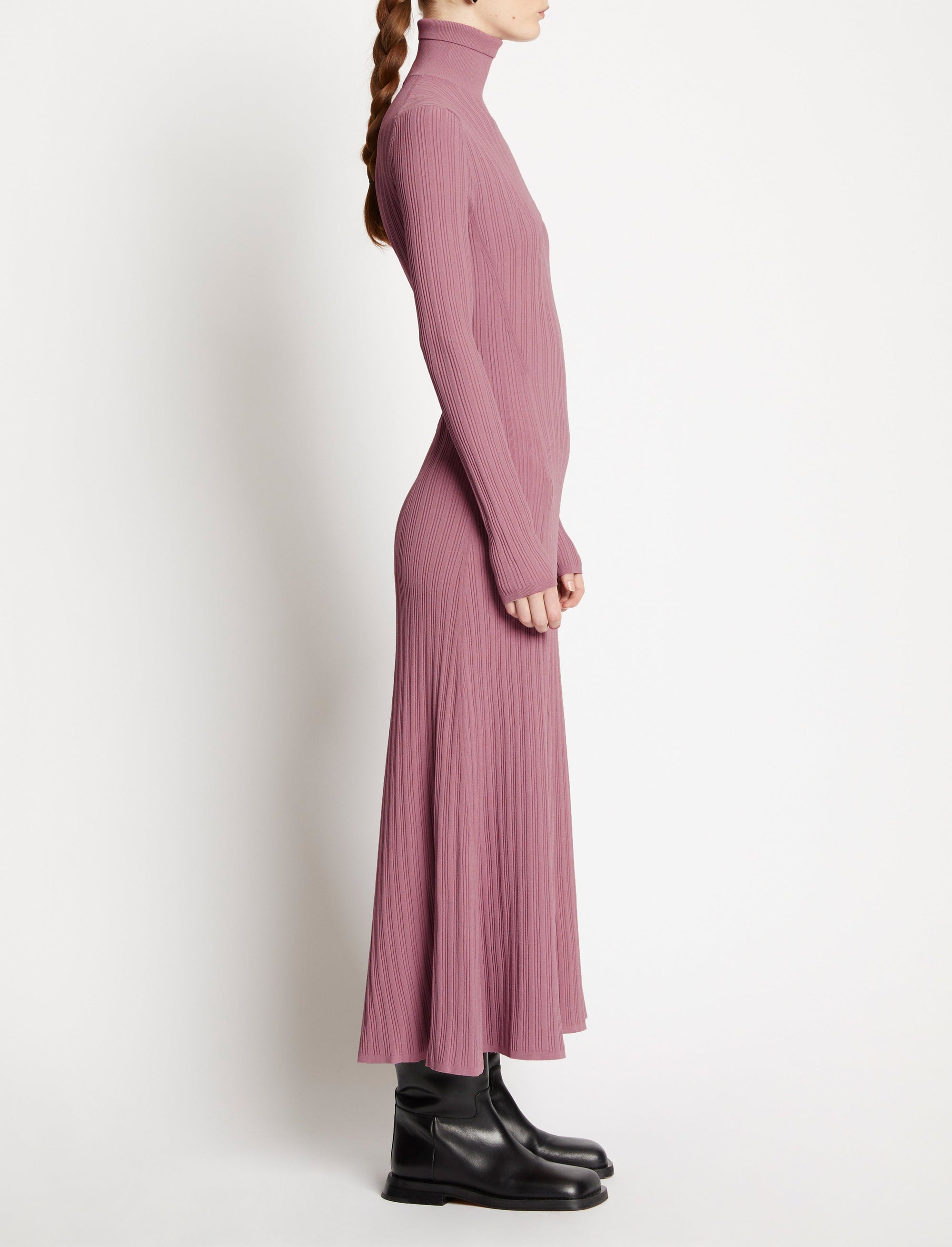 Robe à col roulé dos nu - Pale Rose