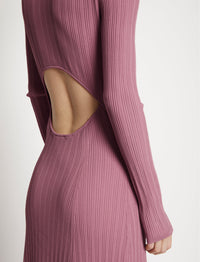 Robe à col roulé dos nu - Pale Rose