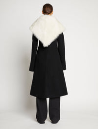 Manteau à revers en laine - Black