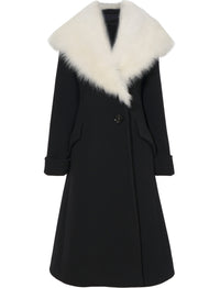 Manteau à revers en laine - Black