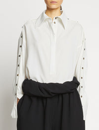 Chemise à manches boutonnées - White
