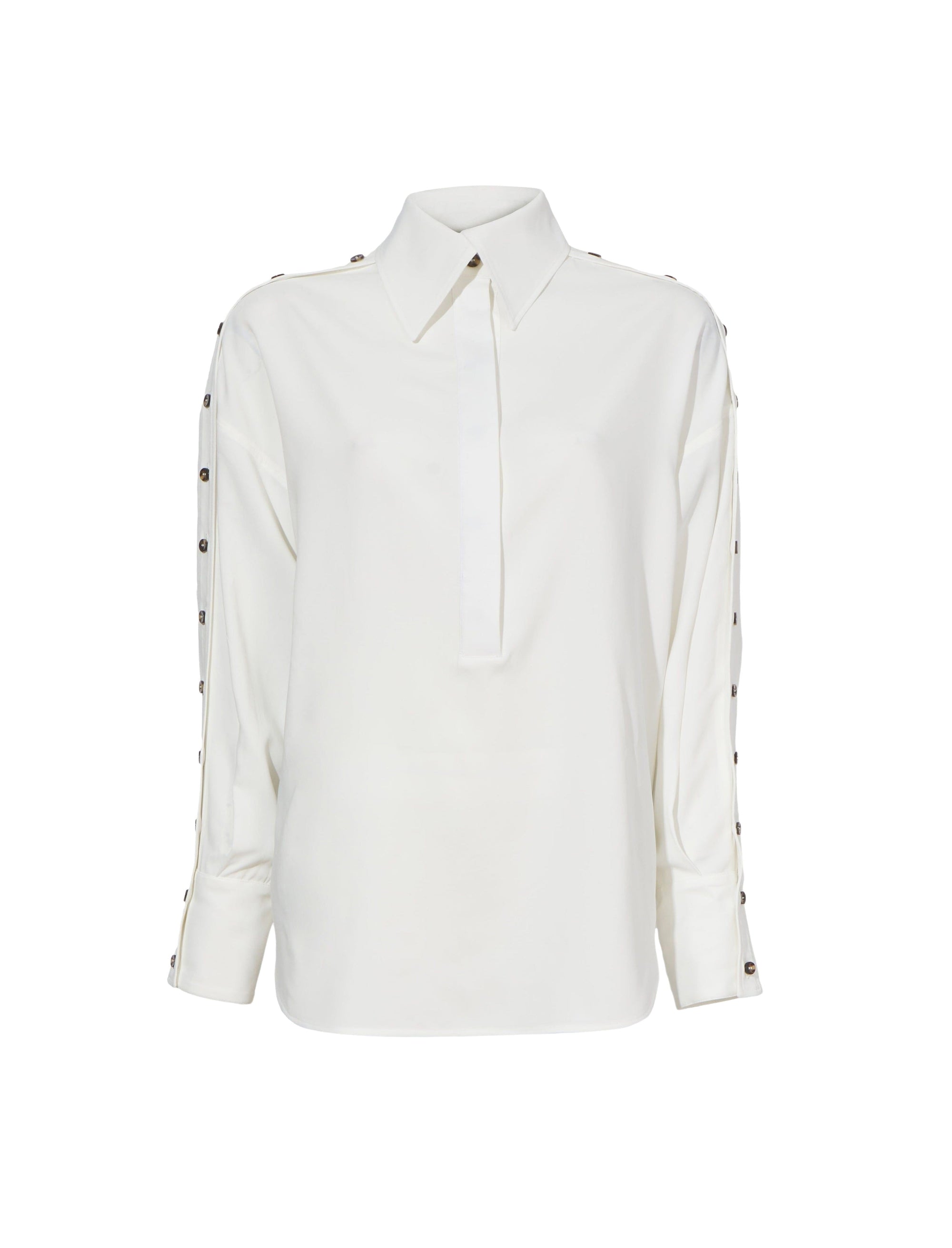 Chemise à manches boutonnées - White