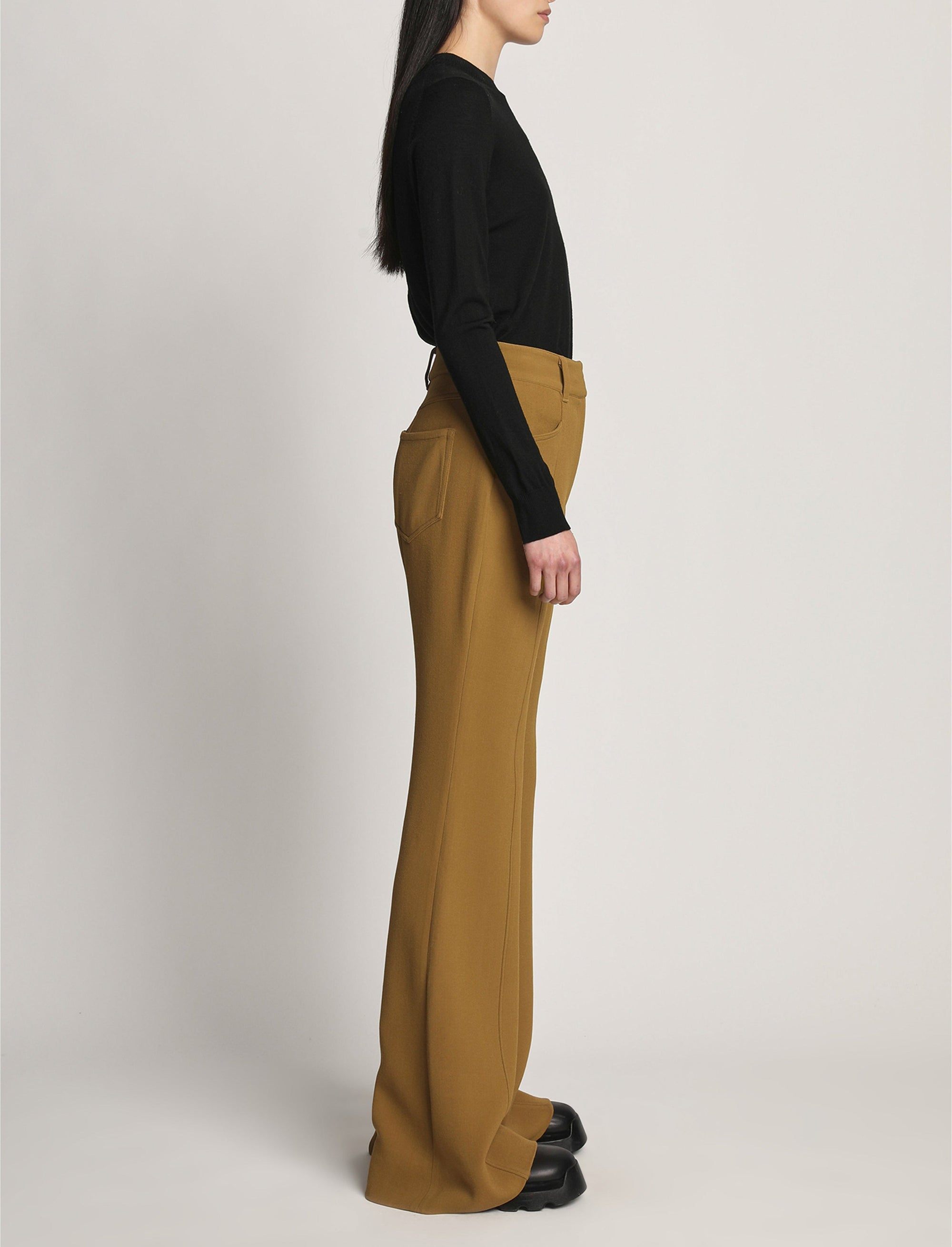Pantalon en crêpe bi-stretch - Ochre