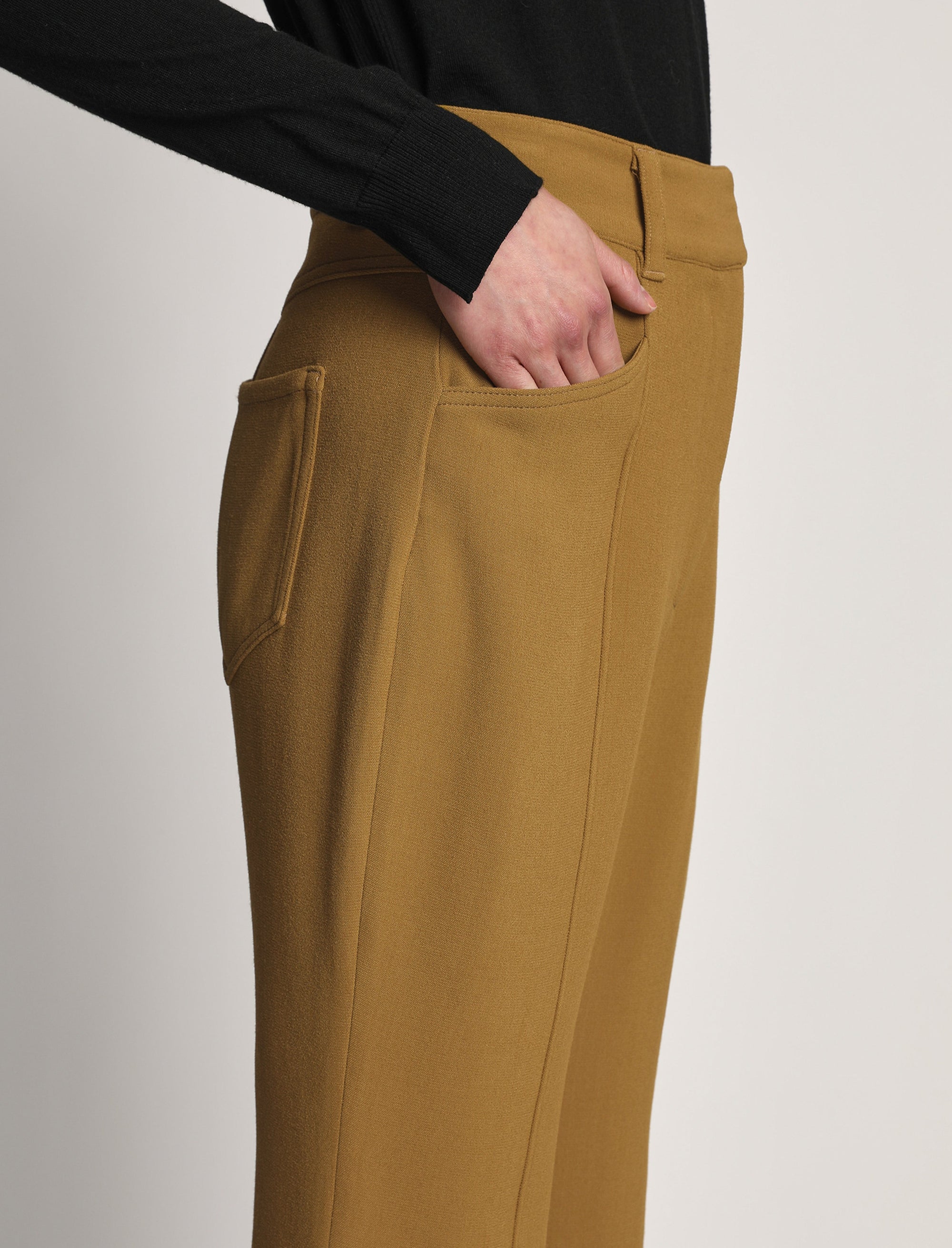 Pantalon en crêpe bi-stretch - Ochre
