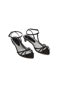 Black / Opium Flower Heel