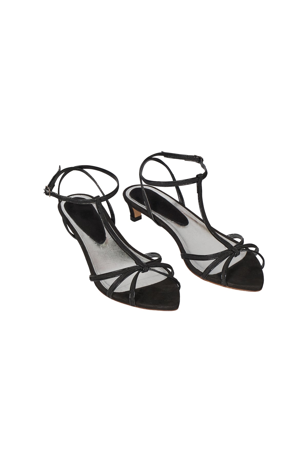 Black / Opium Flower Heel