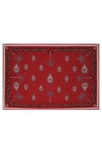 Châle Tropical bandana en soie - Rouge