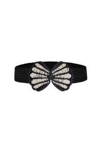 Ceinture Boho Seashells en soie - Noir