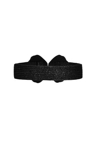 Ceinture Boho Seashells en soie - Noir