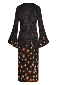 Inner Strength wrap dress in cotton - Black