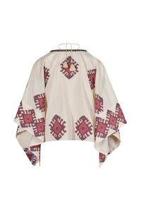 Poncho Bushveld en lin - Blanc