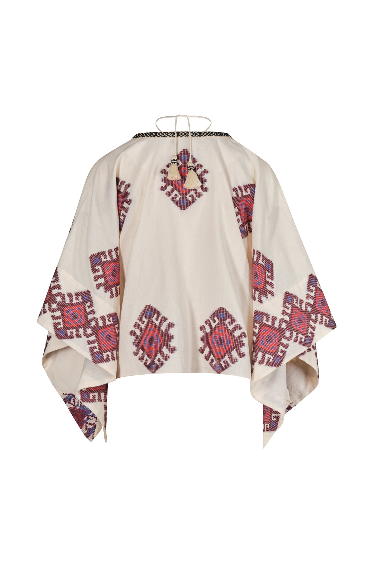 Poncho Bushveld en lin - Blanc
