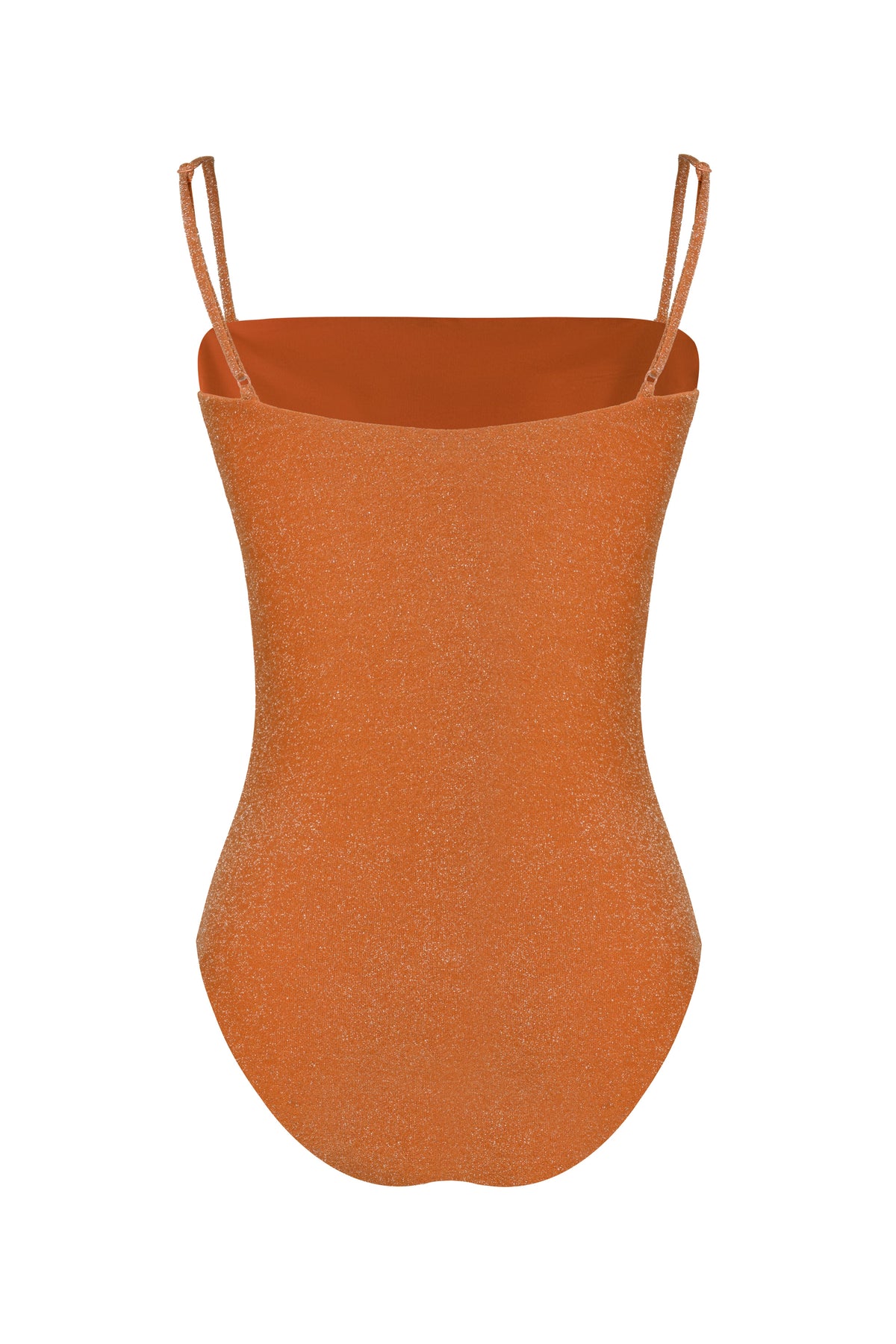 Shiny Iconography linen one-piece swimsuit - Orange