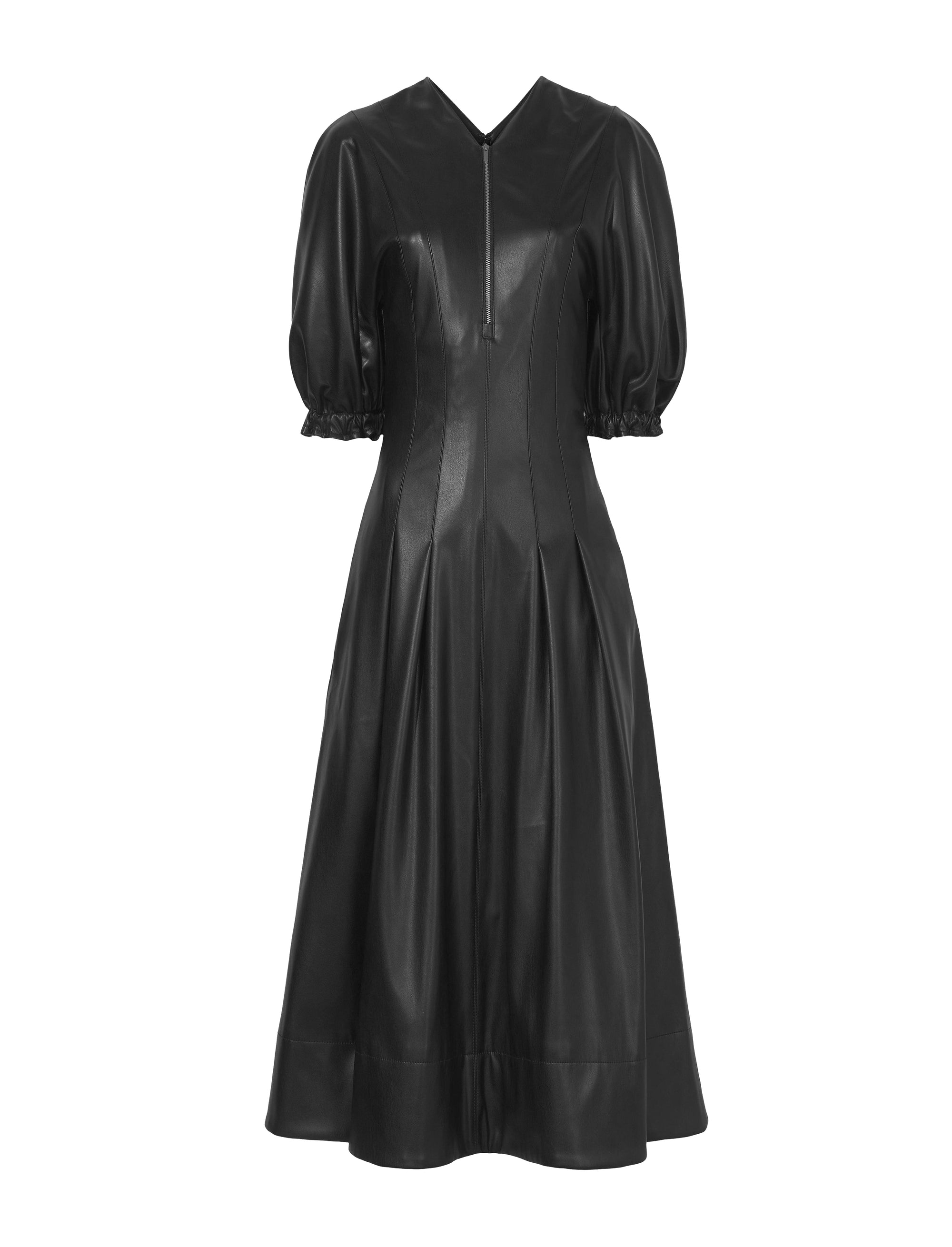 Robe évasée à manches bouffantes - Black