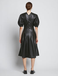 Robe évasée à manches bouffantes - Black