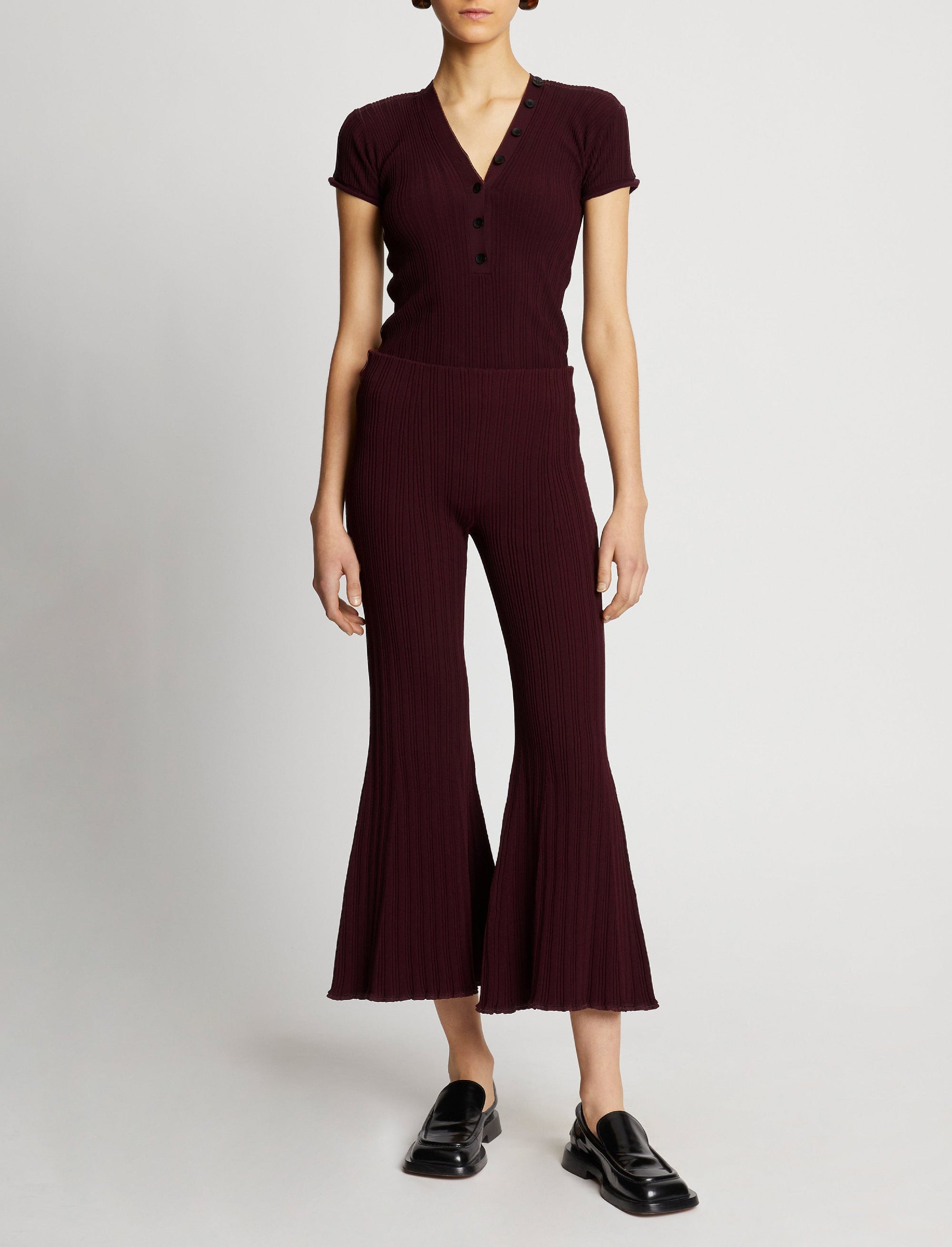 Pantalon 3/4 taille haute - Plum