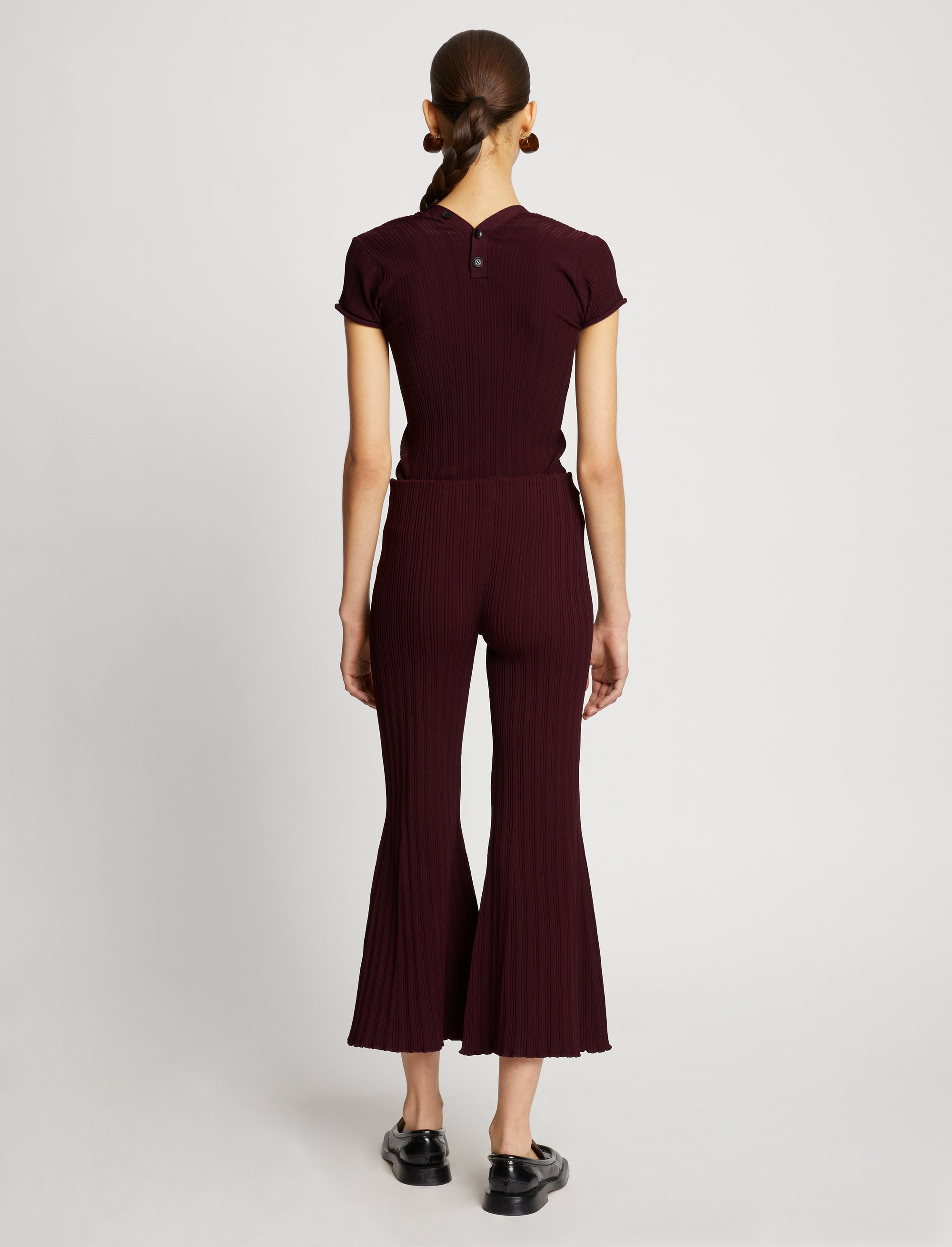 Pantalon 3/4 taille haute - Plum