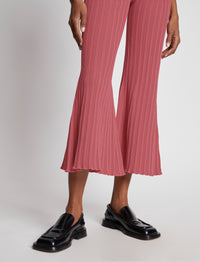 Pantalon 3/4 taille haute - Rose