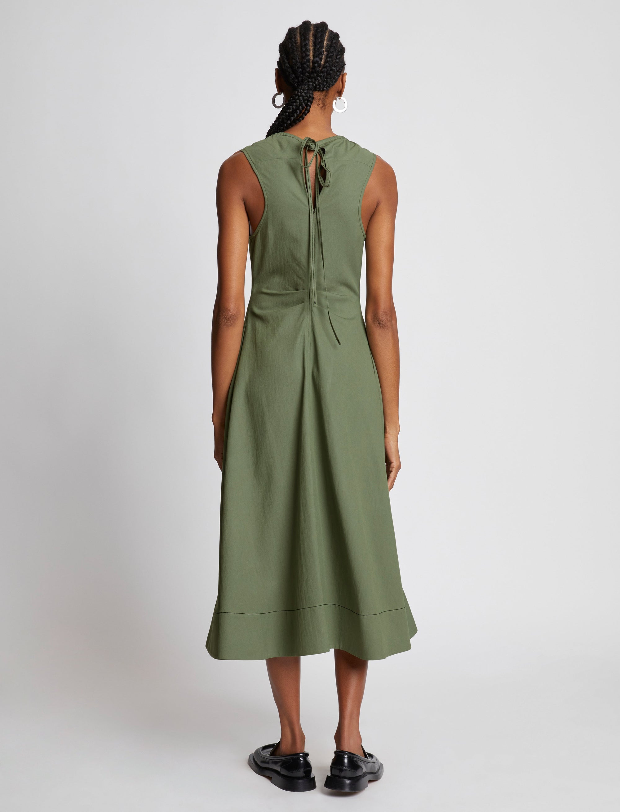 Robe midi à col en V - Sage