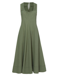 Robe midi à col en V - Sage