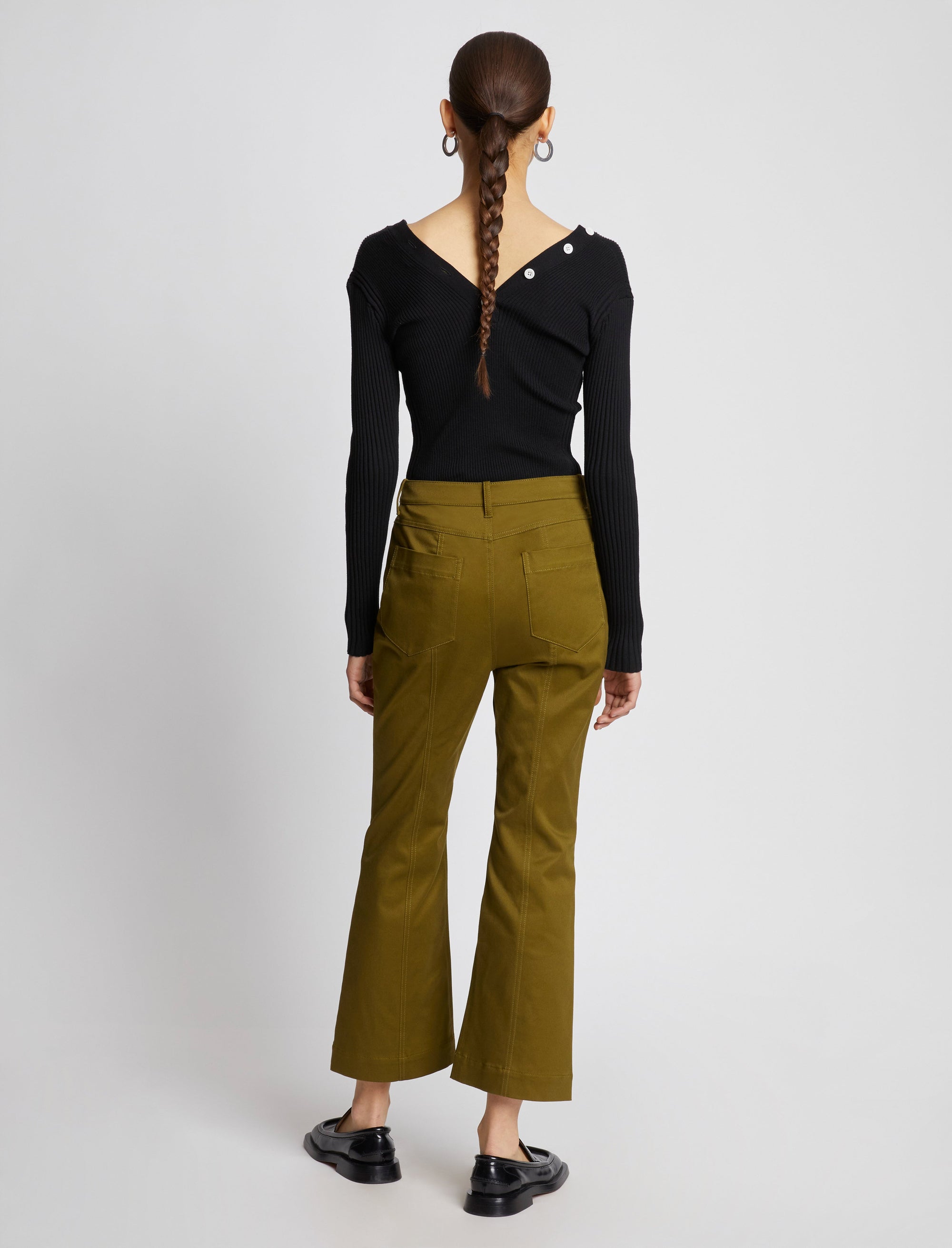 Pantalon court évasé - Olive