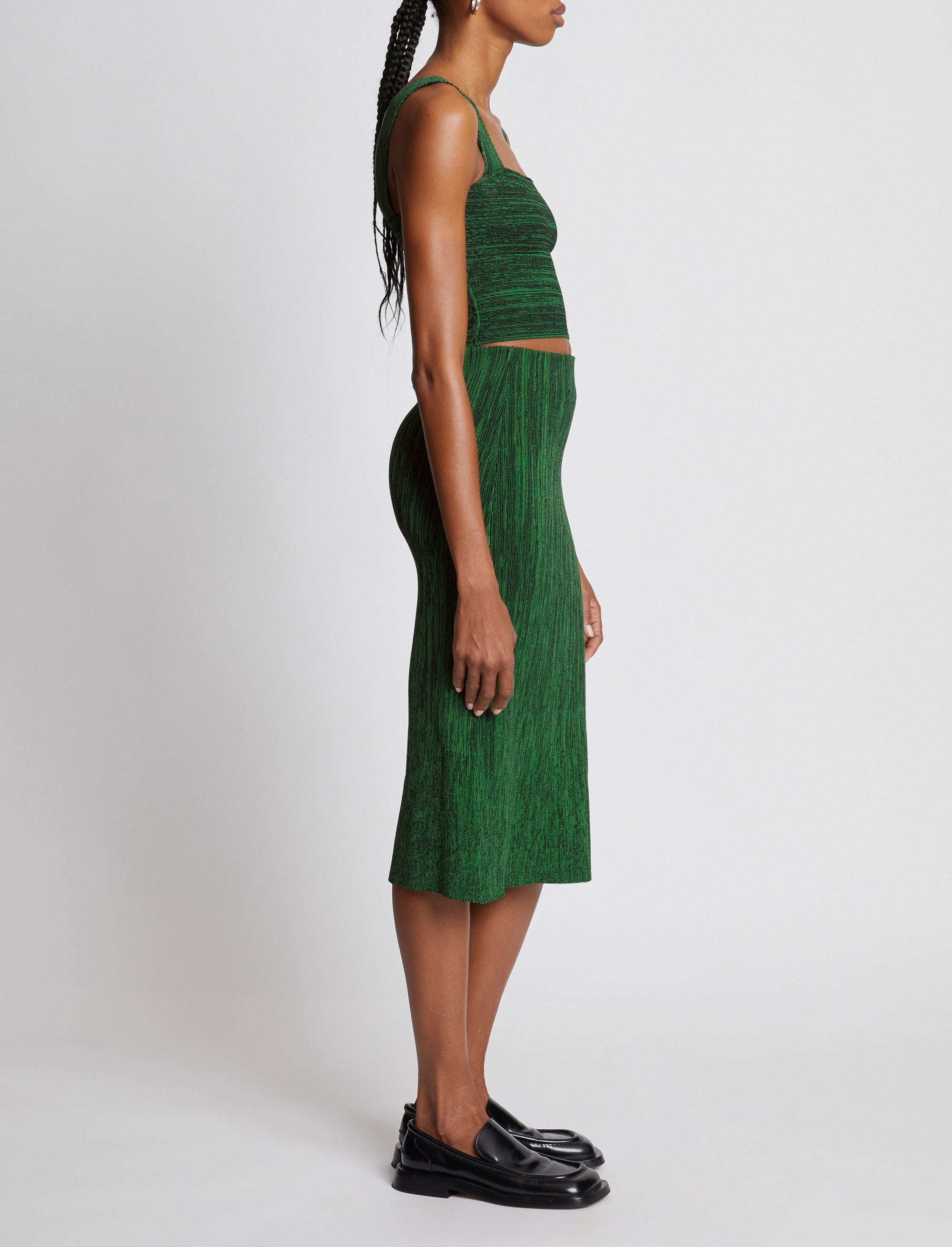 Jupe midi coupe crayon - Black & Grass