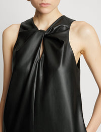 Robe sans manches effet cuir - Black