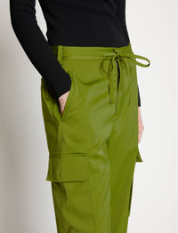 Pantalon cargo fluide taille haute - Leaf Green