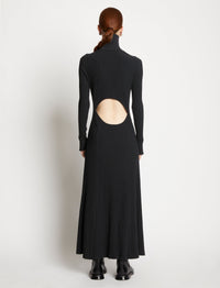 Robe à col roulé dos nu - Black
