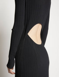 Robe à col roulé dos nu - Black