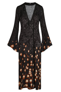 Inner Strength wrap dress in cotton - Black