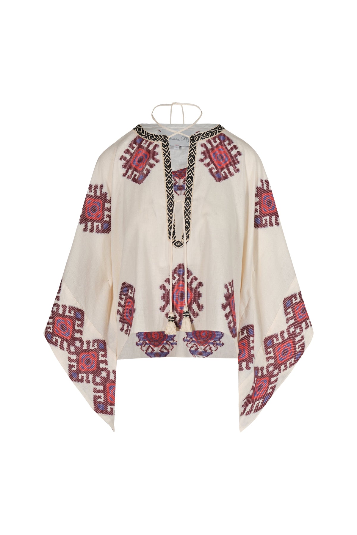 Poncho Bushveld en lin - Blanc