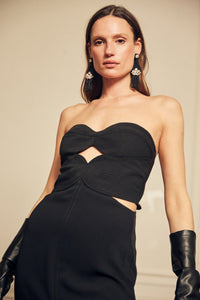 Robe Puntadas Liricas en coton - Noir